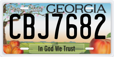 GA license plate CBJ7682