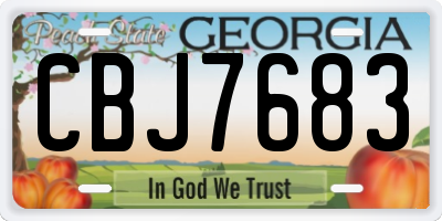 GA license plate CBJ7683