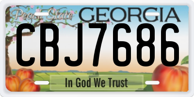 GA license plate CBJ7686