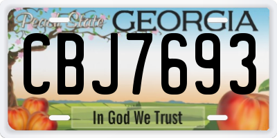 GA license plate CBJ7693