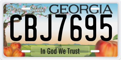 GA license plate CBJ7695