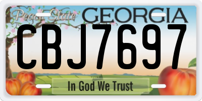GA license plate CBJ7697