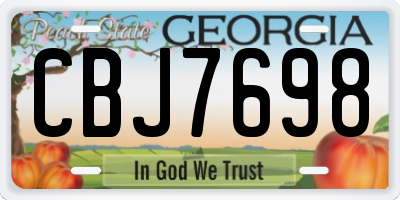 GA license plate CBJ7698