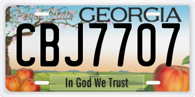 GA license plate CBJ7707