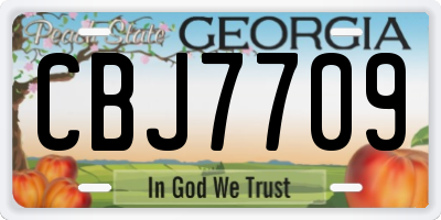 GA license plate CBJ7709
