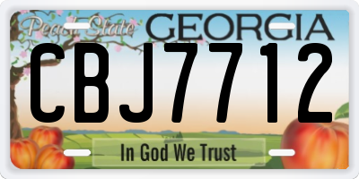 GA license plate CBJ7712