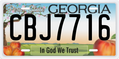 GA license plate CBJ7716