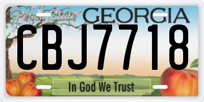 GA license plate CBJ7718