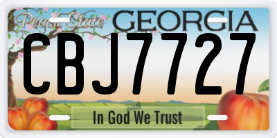 GA license plate CBJ7727