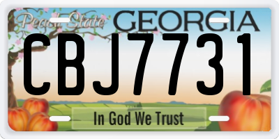 GA license plate CBJ7731