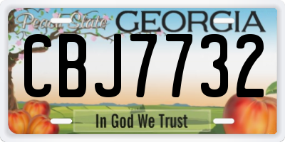 GA license plate CBJ7732