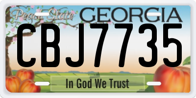 GA license plate CBJ7735