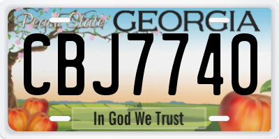GA license plate CBJ7740