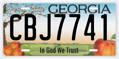 GA license plate CBJ7741
