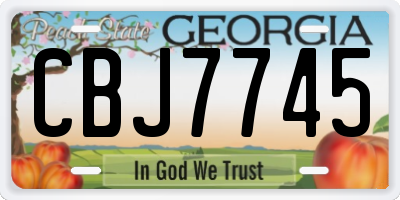 GA license plate CBJ7745