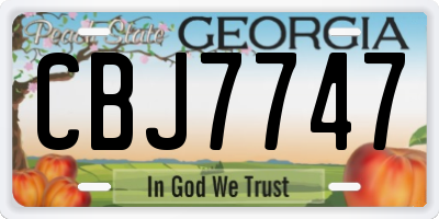 GA license plate CBJ7747