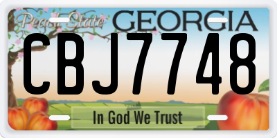 GA license plate CBJ7748