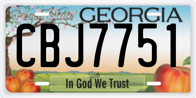 GA license plate CBJ7751