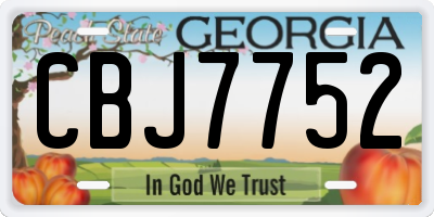 GA license plate CBJ7752