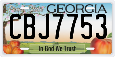 GA license plate CBJ7753