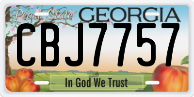 GA license plate CBJ7757