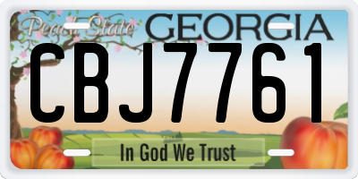 GA license plate CBJ7761