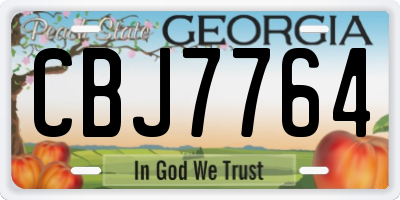 GA license plate CBJ7764