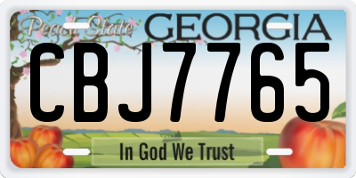 GA license plate CBJ7765