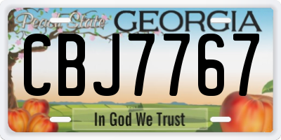 GA license plate CBJ7767
