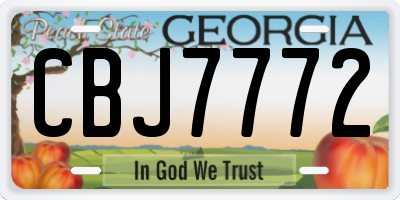 GA license plate CBJ7772