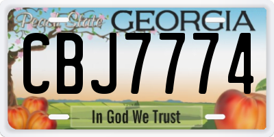 GA license plate CBJ7774