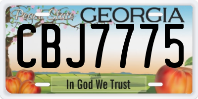 GA license plate CBJ7775