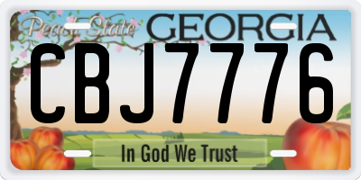 GA license plate CBJ7776