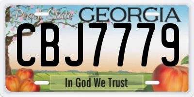 GA license plate CBJ7779