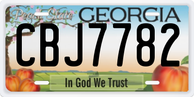 GA license plate CBJ7782