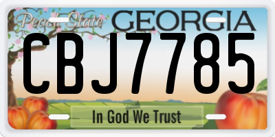 GA license plate CBJ7785