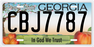 GA license plate CBJ7787