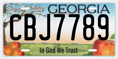GA license plate CBJ7789