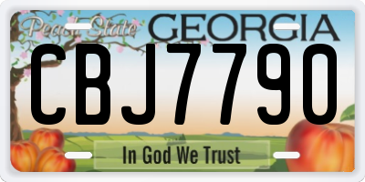 GA license plate CBJ7790