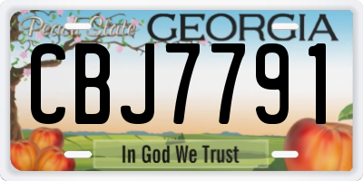 GA license plate CBJ7791