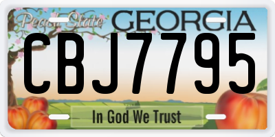 GA license plate CBJ7795