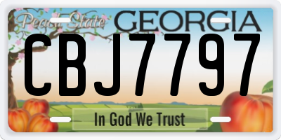 GA license plate CBJ7797