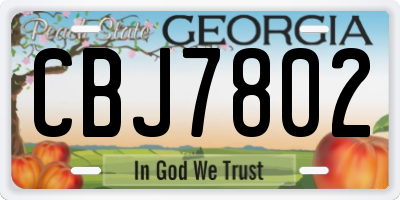 GA license plate CBJ7802