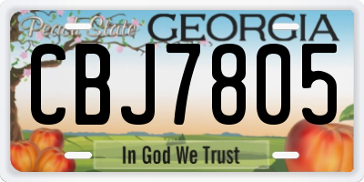 GA license plate CBJ7805