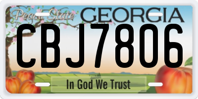 GA license plate CBJ7806