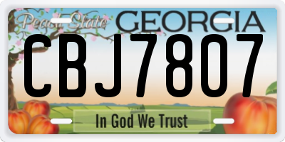 GA license plate CBJ7807