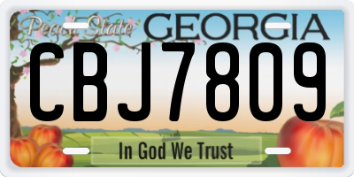 GA license plate CBJ7809
