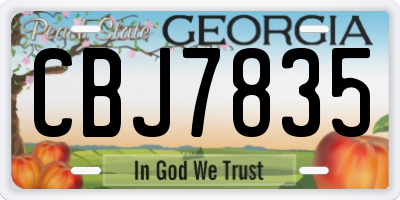GA license plate CBJ7835