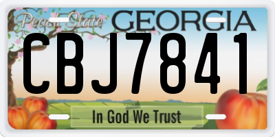 GA license plate CBJ7841