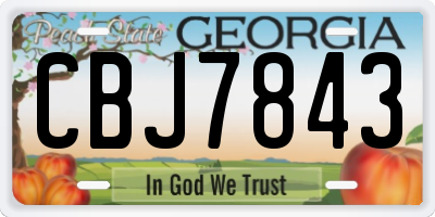 GA license plate CBJ7843